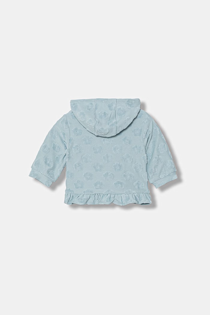 United Colors of Benetton detská mikina na zips s kapucňou z bavlny 3VWSA501V.W.Stagionale modrá SS26