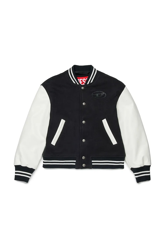 Diesel detská bejzbalová bunda JBIRKYE JACKET čierna J02643.KXBR4