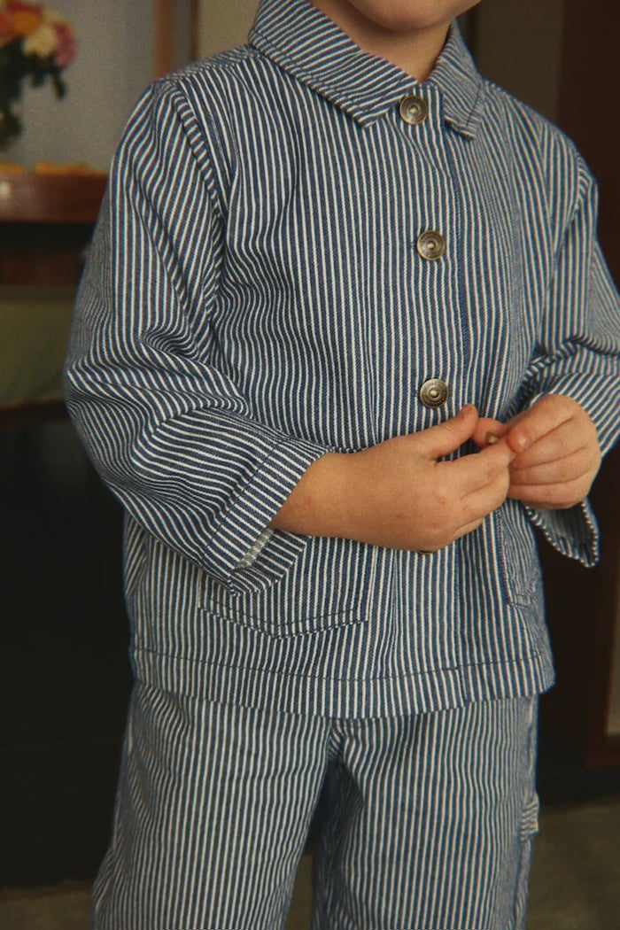 Detská bunda Konges Sløjd LUC SHIRT JACKET GOTS nezateplené modrá KS104958.PPY2
