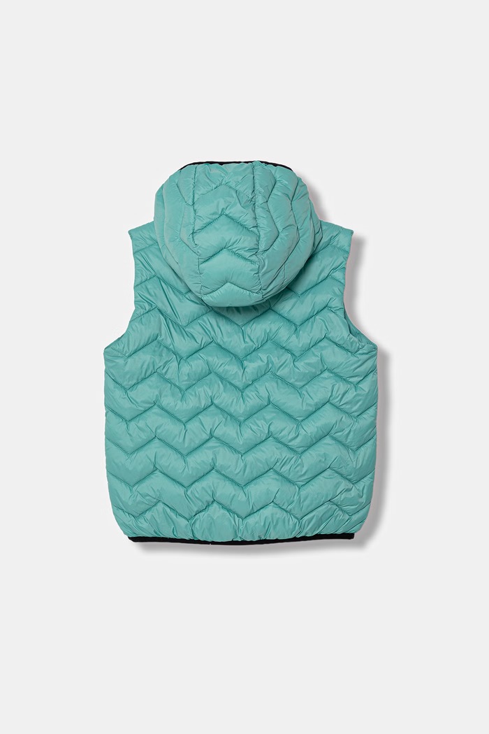 United Colors of Benetton detská vesta s kapucňou 2TWDCJ00R.G.Stagionale tyrkysová SS26
