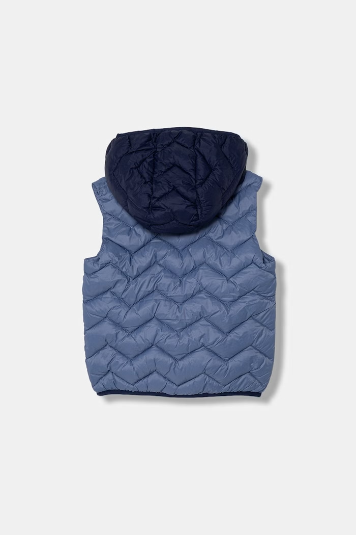 United Colors of Benetton bezrękawnik z kapturem dziecięcy 2TWDGJ00G.P.Stagionale niebieski SS26