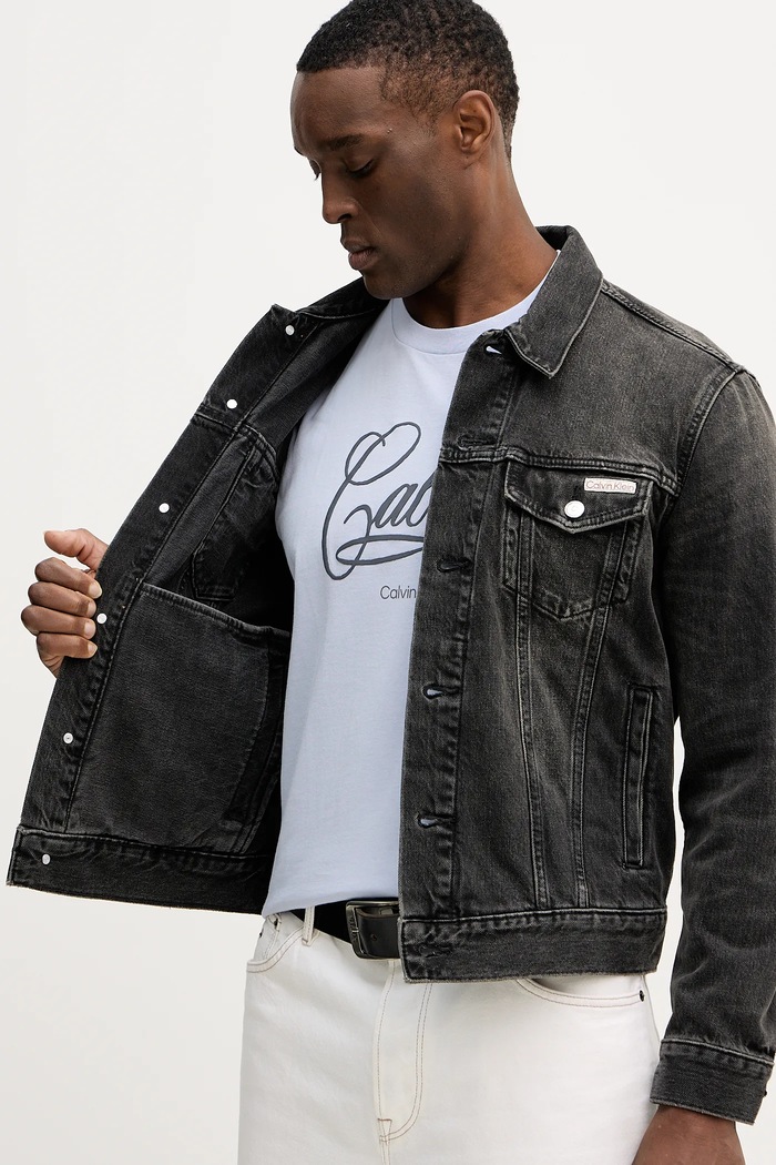 Calvin Klein Jeans kurtka jeansowa bawełniana LV04RE765G