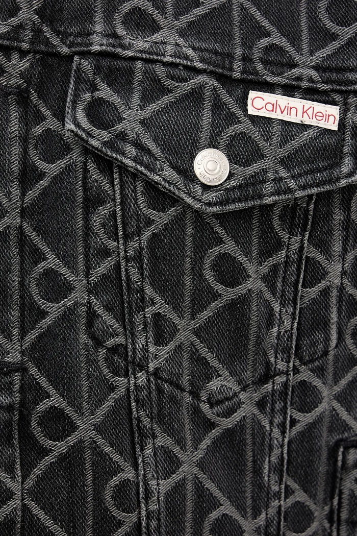 Rifľová bunda Calvin Klein Jeans čierna LV04RE773G