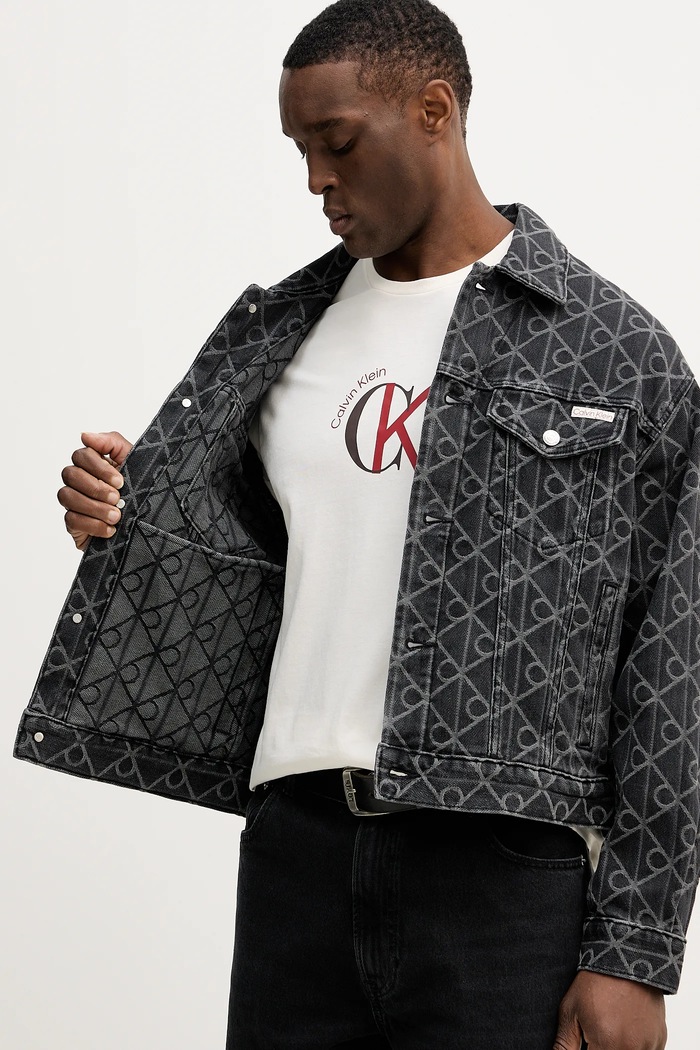Rifľová bunda Calvin Klein Jeans LV04RE773G čierna