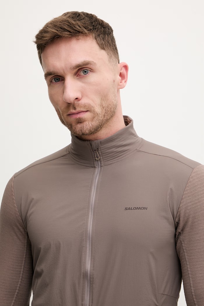Salomon kurtka treningowa ESSENTIAL LIGHTWARM brązowy LC2644900