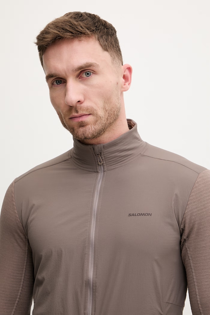 Salomon kurtka treningowa ESSENTIAL LIGHTWARM brązowy LC2644900