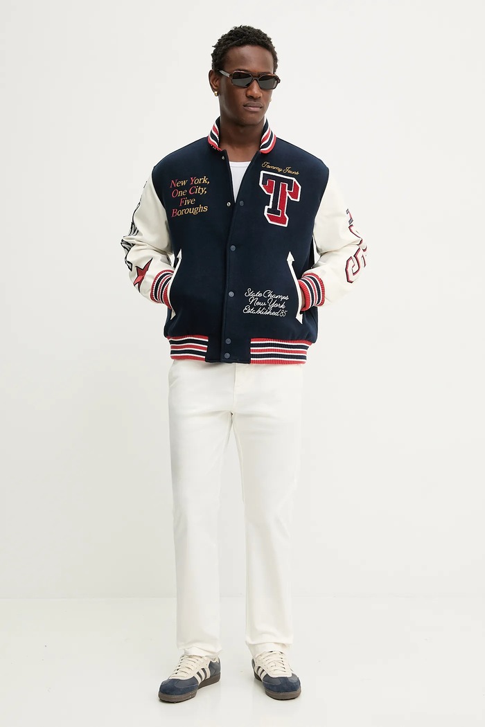 Μπουφάν bomber με προσθήκη μαλλιού Tommy Jeans DM0DM22729 σκούρο μπλε SS26