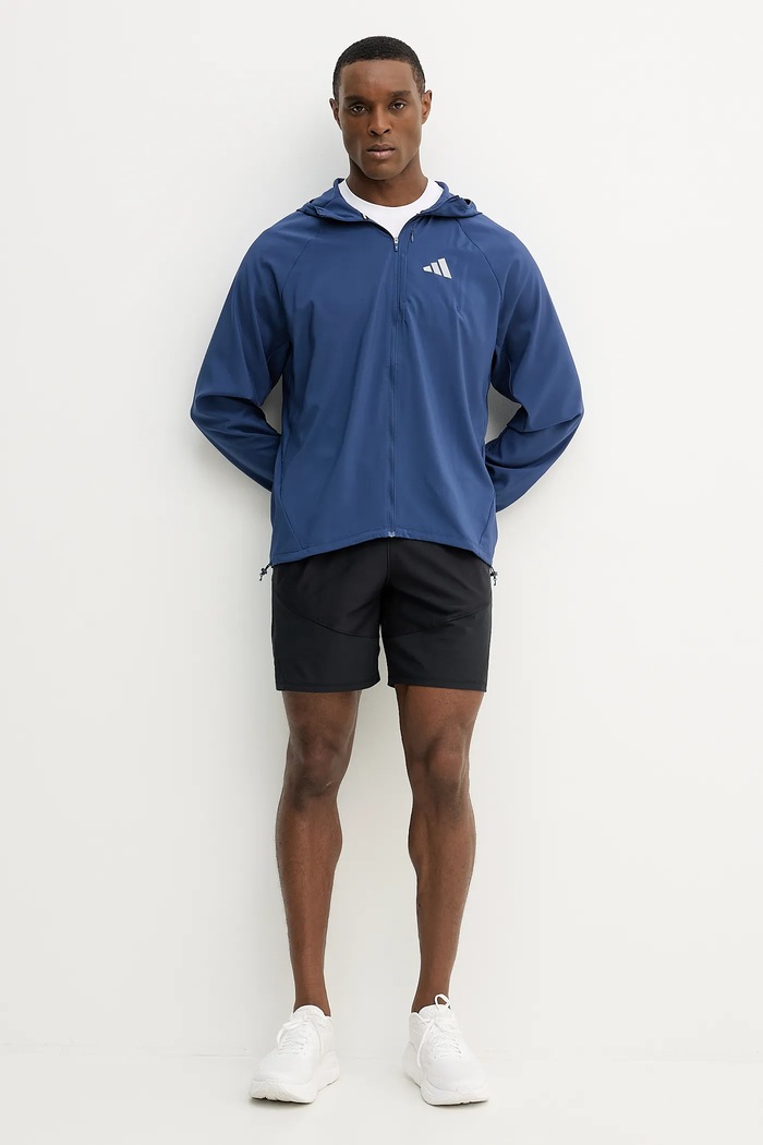 Яке за бягане adidas Performance Run Essentials JZ7781 син SS26