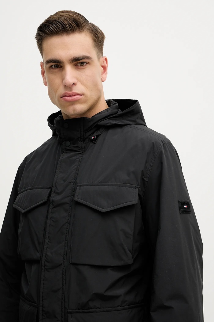 Μπουφάν Tommy Hilfiger μαύρο MW0MW42568