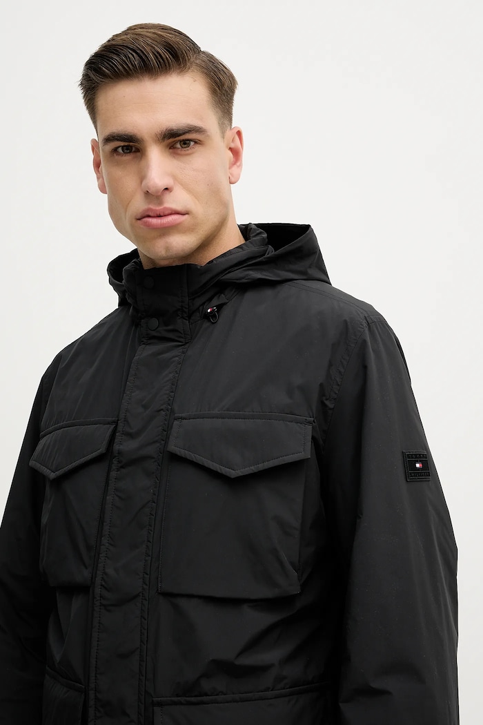 Μπουφάν Tommy Hilfiger μαύρο MW0MW42568