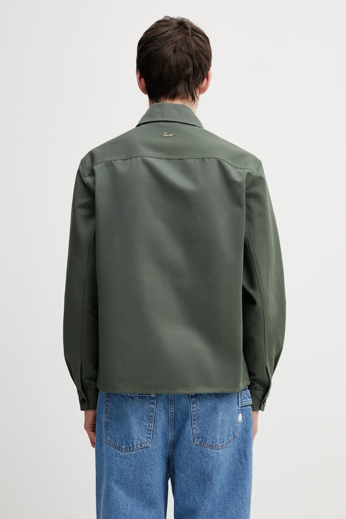 Ρούχα Βαμβακερό πουκάμισο Kenzo FG55CH5439OT πράσινο