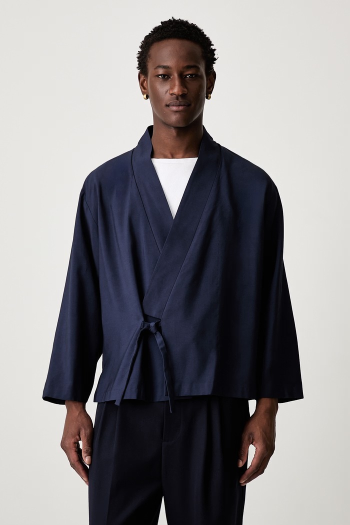 Sako z viskózy Kenzo námořnická modř FG55VE1409TX