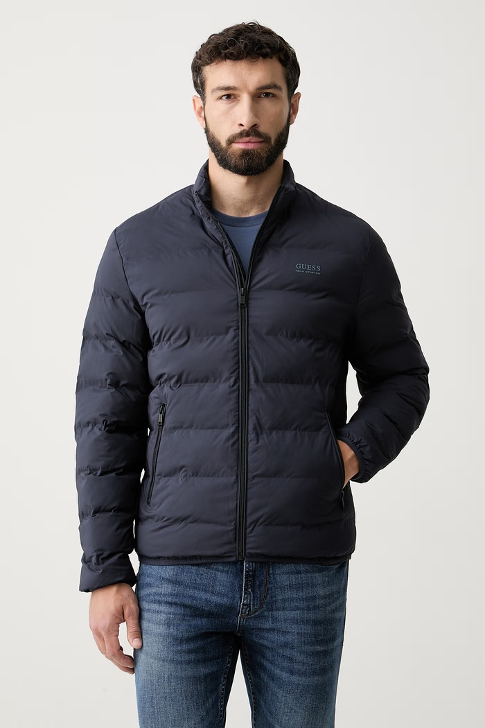 Guess jachetă scurtă pentru bărbați bleumarin M6RL0I.WJ242