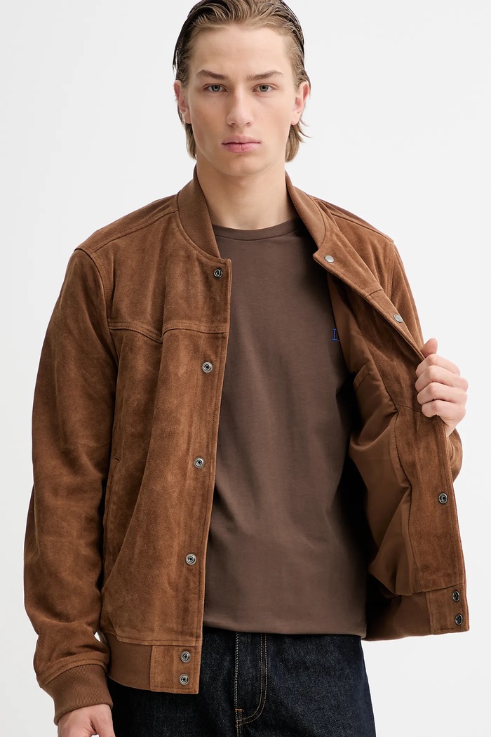 Semišová bunda bomber AllSaints M034LD