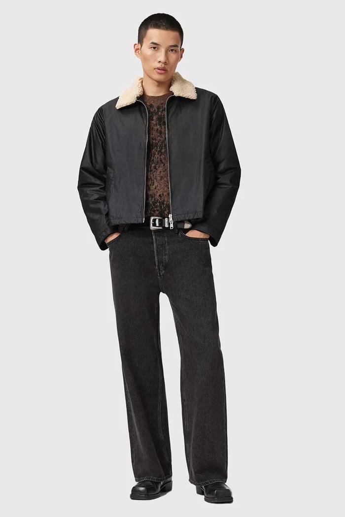Μπουφάν AllSaints M040OD μαύρο