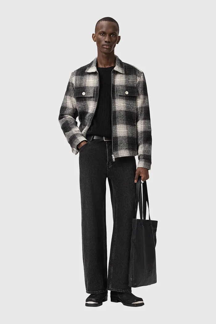 AllSaints jachetă de cămașă din bumbac M059OD