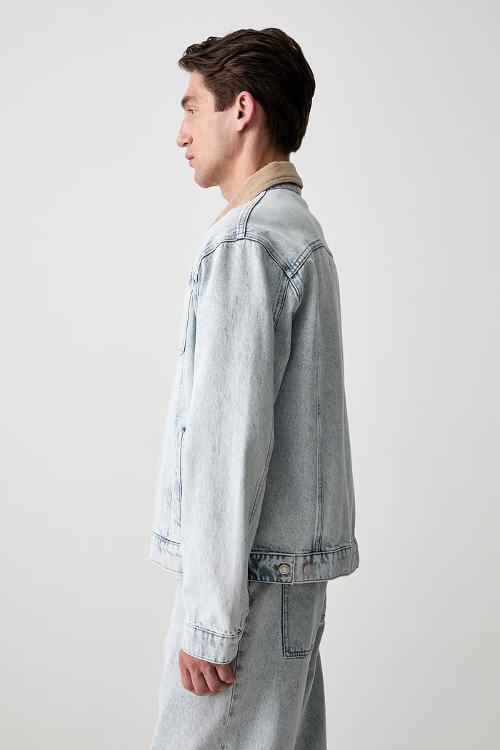 Drôle de Monsieur La Veste Jean Délavée kurtka jeansowa męska PERM.JT256.CO123.LBE niebieski SS26