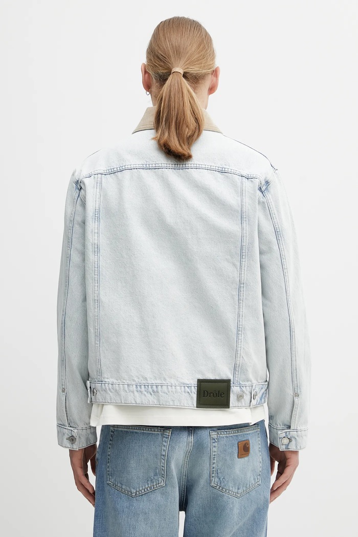 Oblečenie Bavlnená rifľová bunda Drôle de Monsieur La Veste Jean Délavée PERM.JT256.CO123.LBE modrá