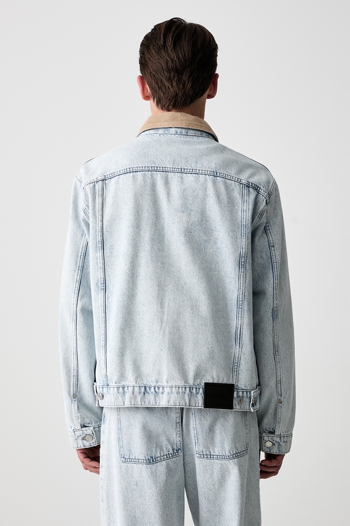 Odzież Drôle de Monsieur La Veste Jean Délavée kurtka jeansowa męska PERM.JT256.CO123.LBE niebieski