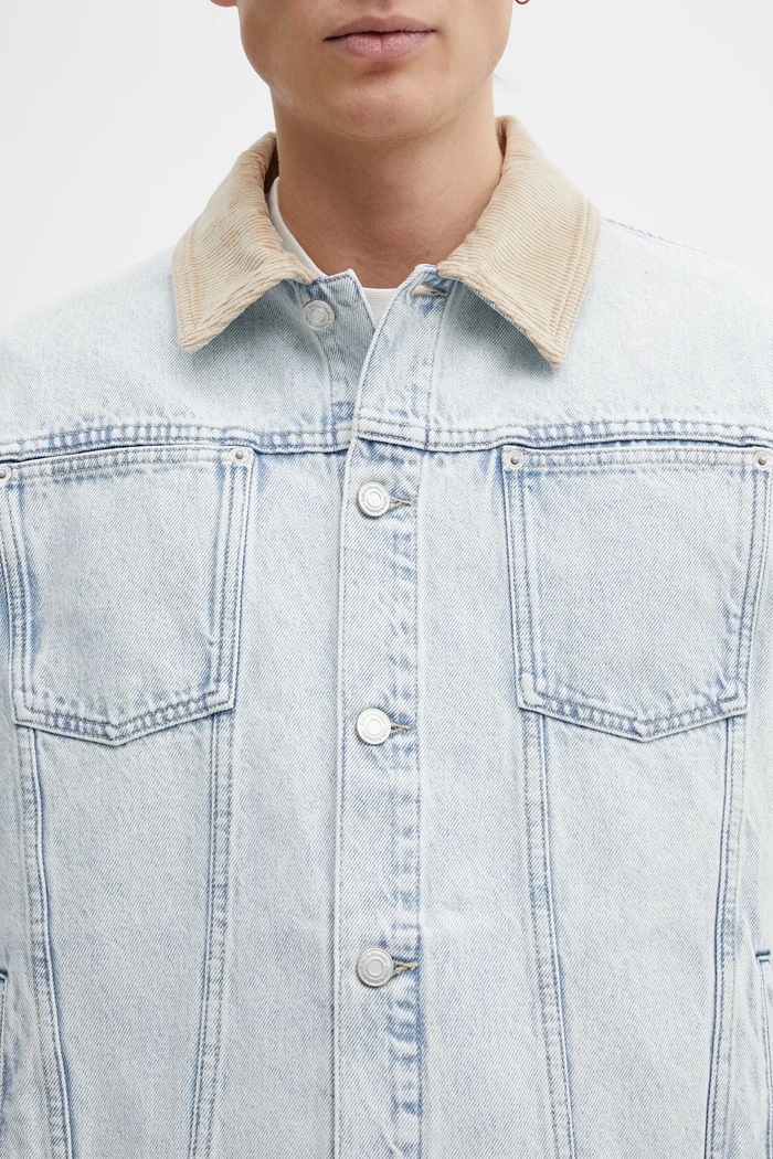 Bavlnená rifľová bunda Drôle de Monsieur La Veste Jean Délavée modrá PERM.JT256.CO123.LBE
