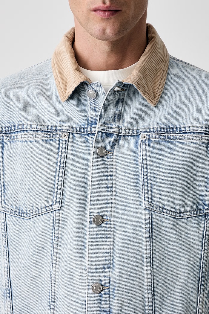 Drôle de Monsieur La Veste Jean Délavée kurtka jeansowa męska niebieski PERM.JT256.CO123.LBE