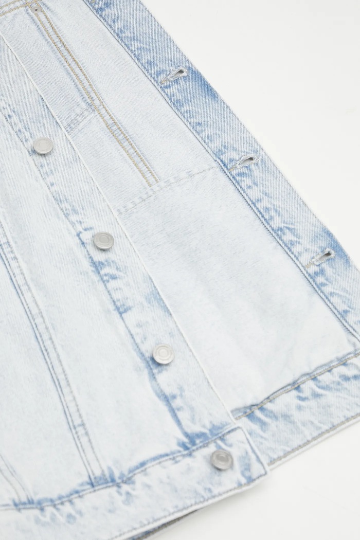 Drôle de Monsieur cotton denim jacket La Veste Jean Délavée PERM.JT256.CO123.LBE blue