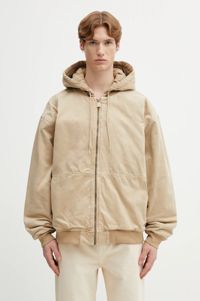 adidas Originals prehodna jakna moška bombažna Equipment Jacket Oversize bež KE6076