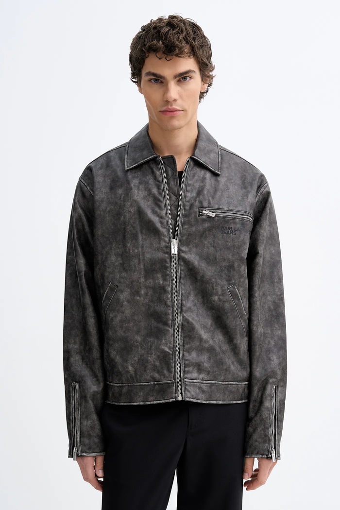 Bunda Karl Lagerfeld Jeans oversize sivá B1M15022