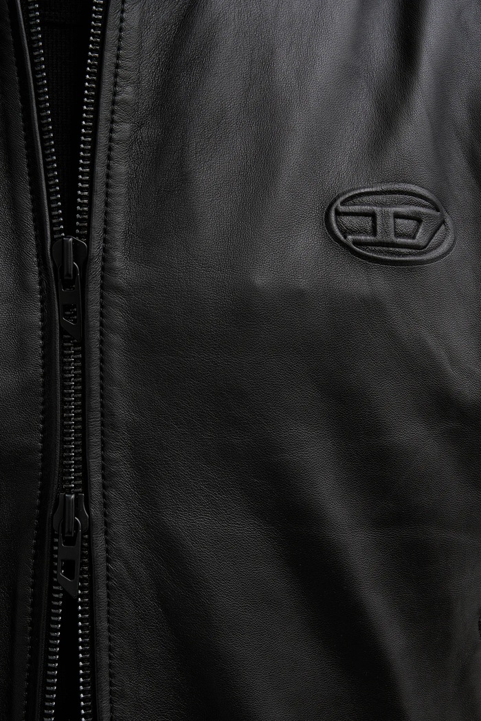 Kožená bunda bomber Diesel L-TYPE A20476.0PFAH čierna
