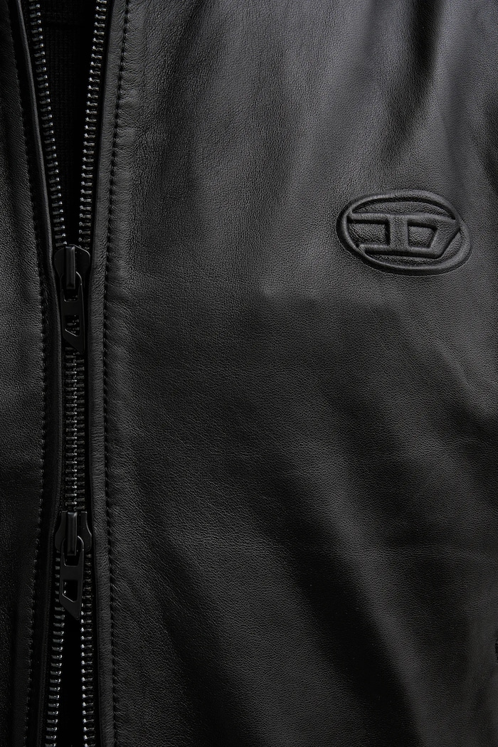 Kožená bunda bomber Diesel L-TYPE A20476.0PFAH čierna