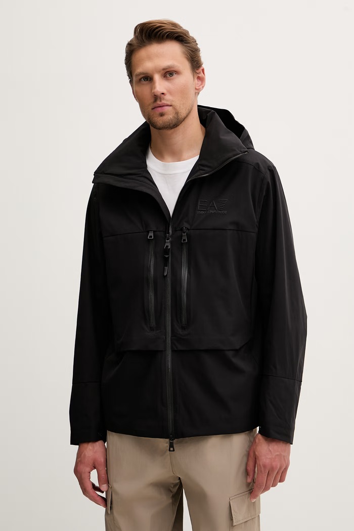 EA7 Emporio Armani bunda pánska čierna AF21228.7M001369