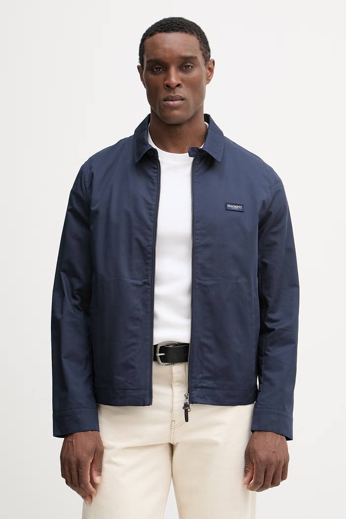 Hackett London jacheta de bumbac cu captuseala bleumarin HM4000153