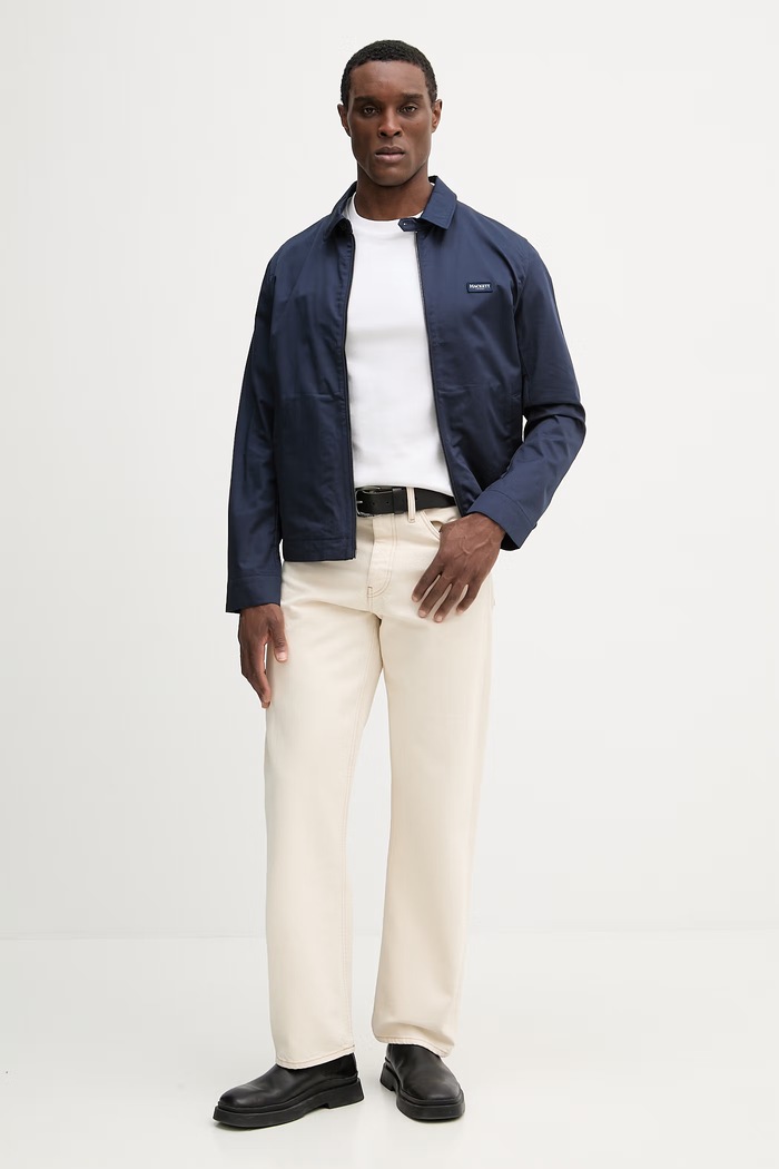 Hackett London jacheta de bumbac HM4000153 bleumarin SS26