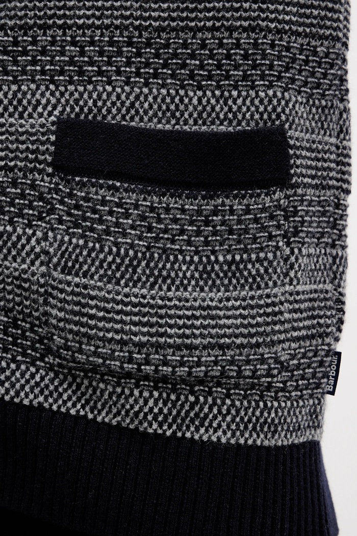 Vlněný kardigan Barbour Helmsley MKN1702 námořnická modř