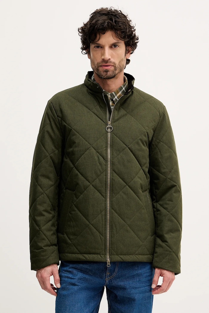 Bunda Barbour Harrington přechodné zelená MQU1885