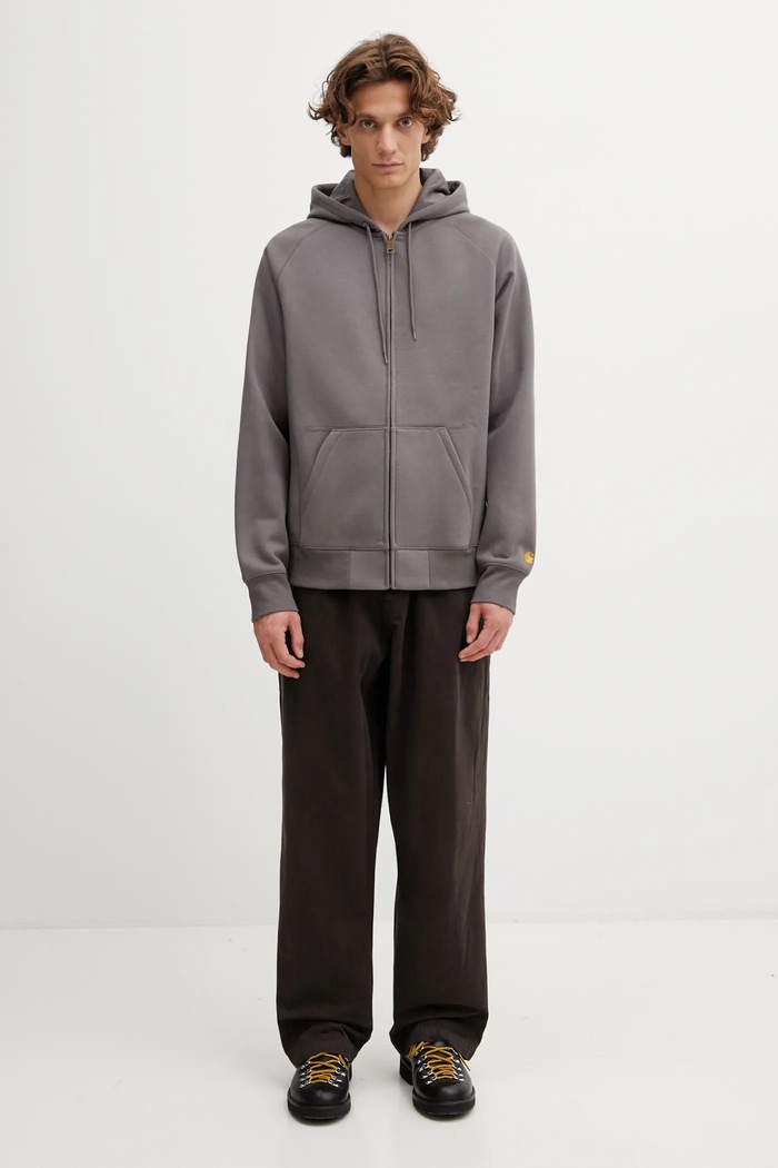 Μπλούζα Carhartt WIP Hooded Chase Jacket I033664.3H5XX γκρί