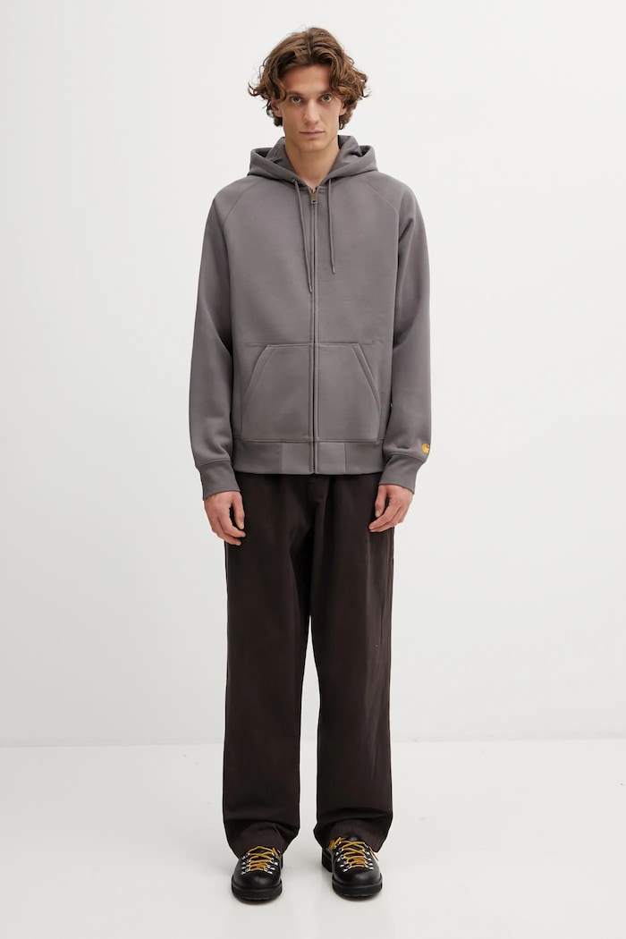 Μπλούζα Carhartt WIP Hooded Chase Jacket I033664.3H5XX γκρί