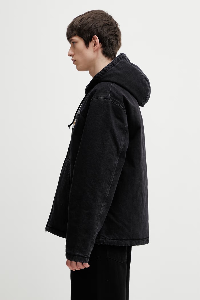 Хлопковая джинсовая куртка Carhartt WIP Cleveland Jacket I036258.8906 чёрный SS26