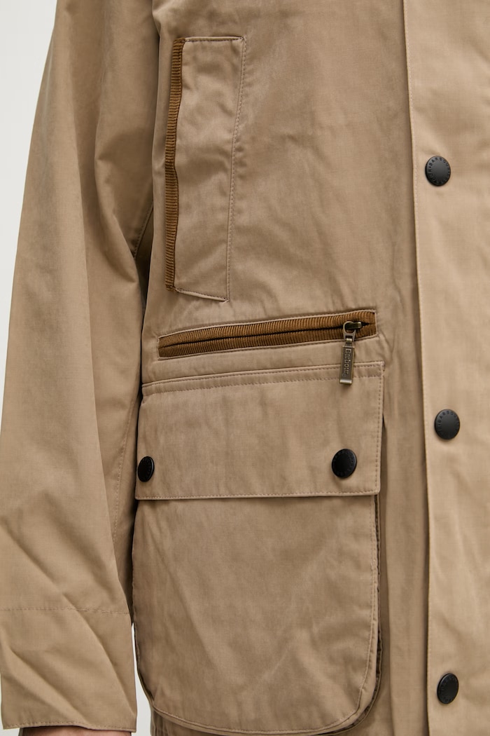 Barbour prechodná bunda pánska s bavlnou Bedale MCA1091 béžová