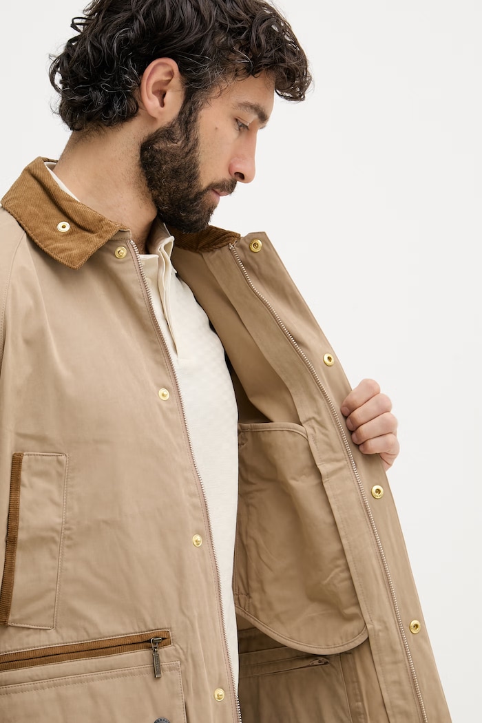 Barbour prechodná bunda pánska s bavlnou Bedale MCA1091
