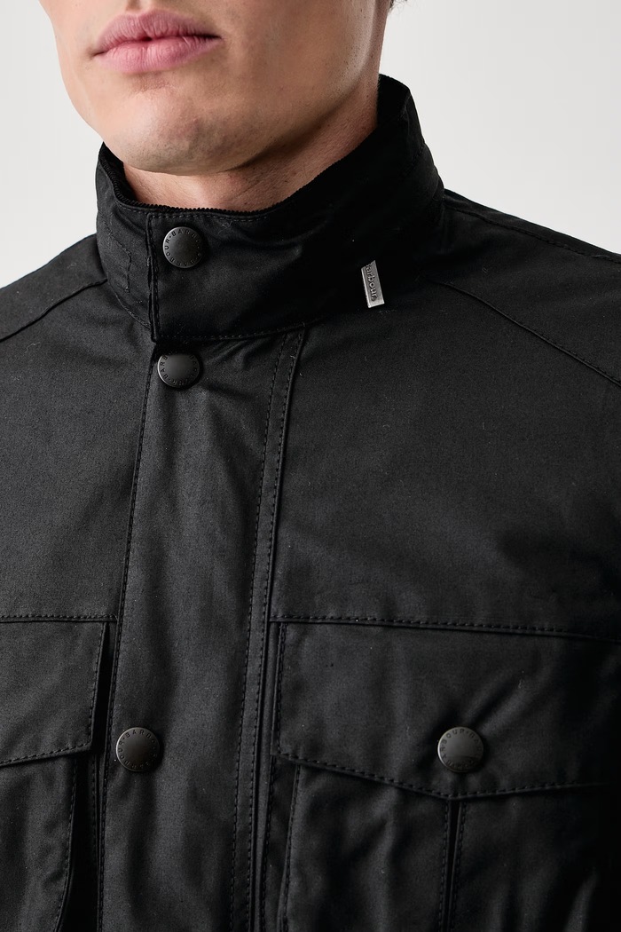 Kurtka przejściowa męska woskowana Corbridge Barbour czarny MWX0340