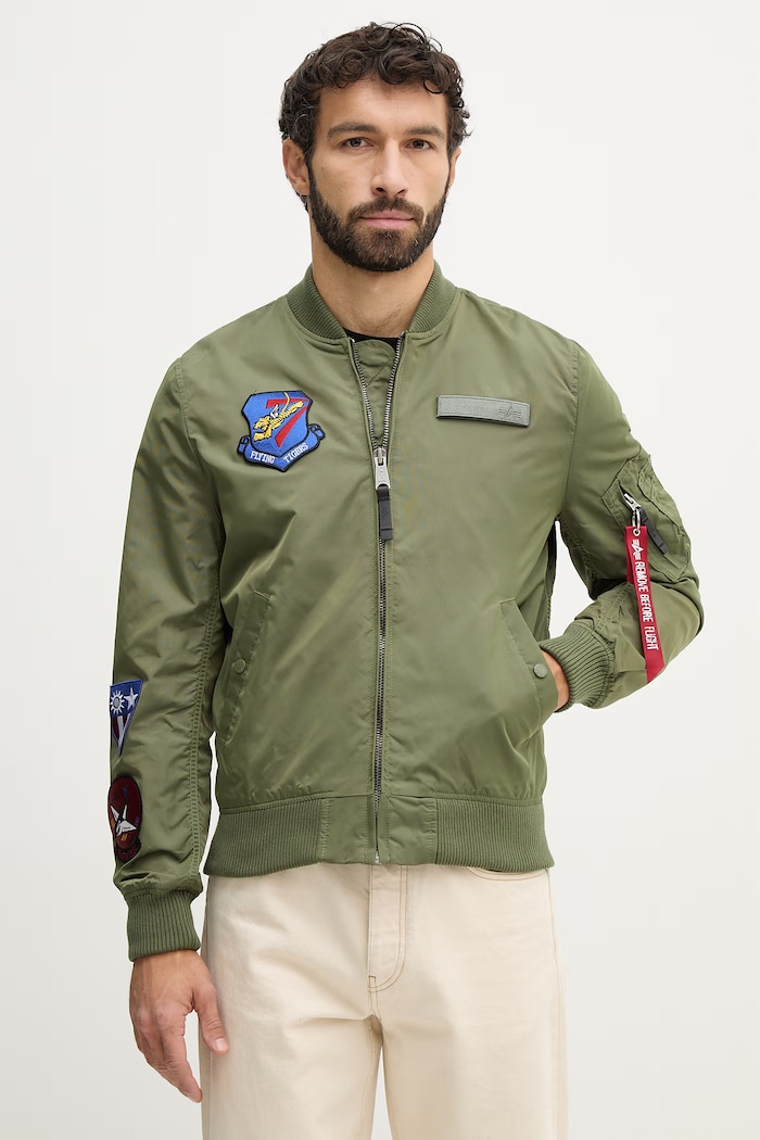Alpha Industries geacă bomber MA-1 TT Flying Tigers Light cu captuseala verde 156129.01