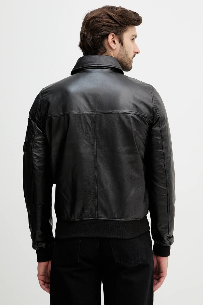 Oblečení Kožená bunda Alpha Industries CWU-45/P Leather 266106 černá