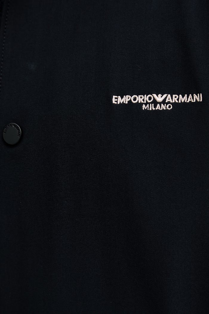 Emporio Armani kurtka przejściowa męska z wiskozą EM004691.AF21368 granatowy