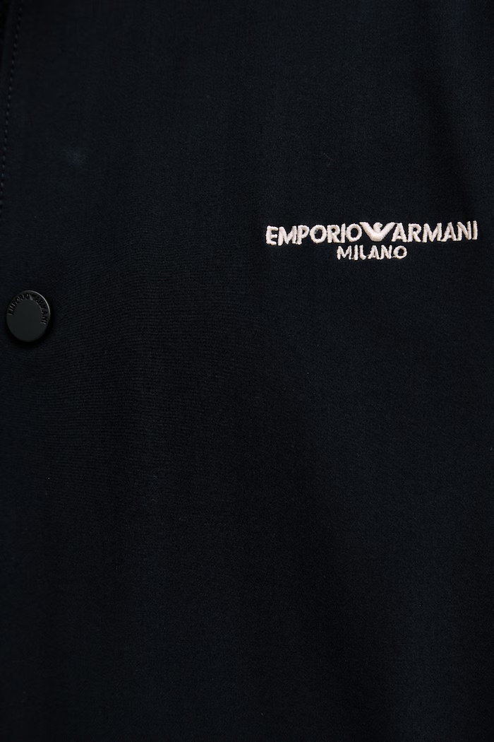 Emporio Armani kurtka przejściowa męska z wiskozą EM004691.AF21368 granatowy