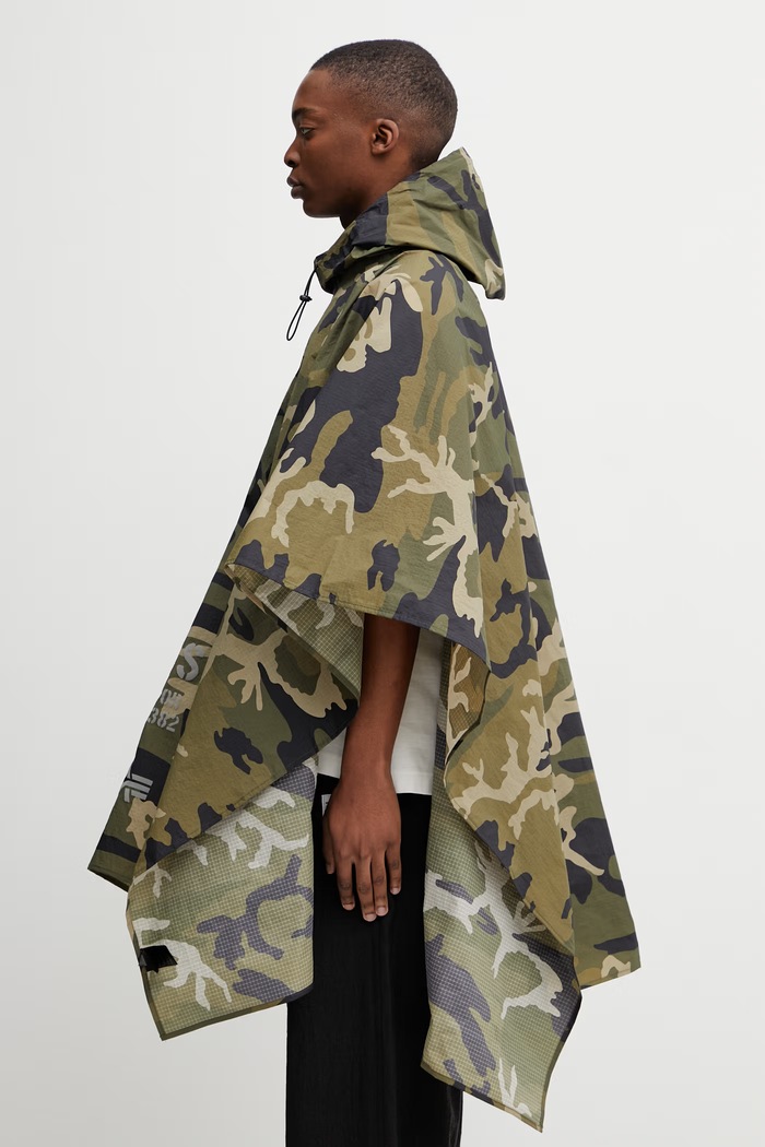 Alpha Industries Packable Rain Cape kurtka przeciwdeszczowa męska 266117 zielony SS26