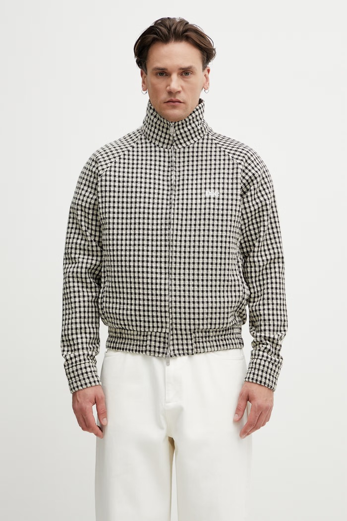 RHUDE Gingham Hamptons giacca di mezza stagione con lana da uomo beige RHSS26JA01195
