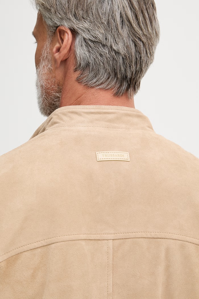 Trussardi kurtka przejściowa męska zamszowa R312M000046N beżowy