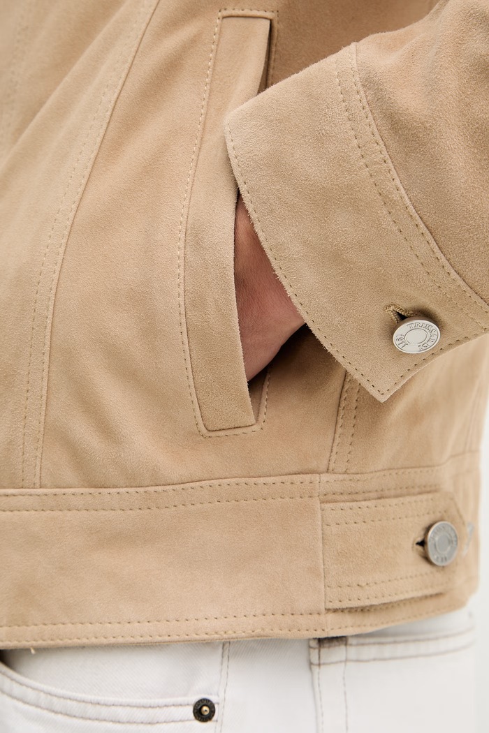Trussardi kurtka męska zamszowa R315M000052N beżowy