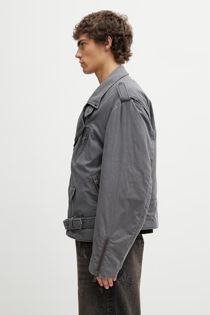 MM6 Maison Margiela biker jacket Men's SH0AM0081.M35741.855 gray SS26